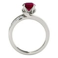 thumbnail image 2 of Mauli Jewels Engagement Rings for Women 1.15 Carat Halo Created Ruby and Diamond Engagement Ring Crafted 4 Prong-Setting 14k Solid White Gold, 2 of 7