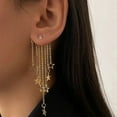 thumbnail image 2 of New Fashion Personality Golden Long Star Tassel Decorative Earrings for Women, Wedding Jewelry, Birthday Gift, 2 of 33