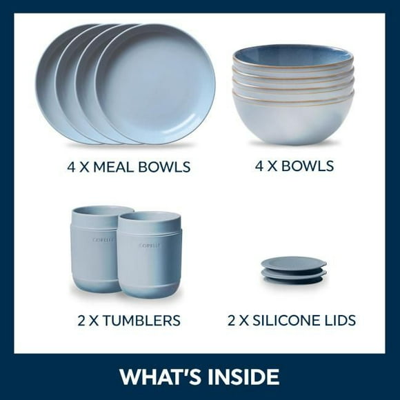 Corelle® Stoneware 12-pc Dinnerware Set, Nordic Blue