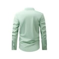 thumbnail image 3 of QATAINLAV Mens Business Casual Dress Shirts Long Sleeve Button Down Stand Collar Work Tops Solid Color Wrinkle Free Shirt Light Green XXL Gifts for Mom, 3 of 7