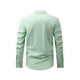 thumbnail image 3 of pstuiky camisetas de manga larga para hombre, Camisa de negocios tipo cárdigan con cuello alto liso a la moda para hombre con botones top de hombre m, 3 of 6