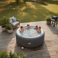 thumbnail image 4 of Wave Atlantic 4-Person Round Inflatable Hot Tub | 110-Jet Massage & Eco Heater | Dark Gray | EnergySave Bundle, 4 of 7