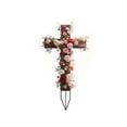 thumbnail image 2 of VBBHG 2D Flat Acrylic Floral Cross Garden Stake, 7.87" Waterproof Flower Cross Yard Sign, Religious Easter Decor for Cemetery, Garden & Outdoor Spring Decor, 2 of 6