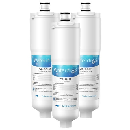 

3 Pack Waterdrop CS-52 Refrigerator Water Filter Compatible with 3M Cuno CS-52 CS-51 CS-452 CS-522 CS-532 CS-562 CS450 CS-512 Zip 51000 52000
