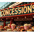 thumbnail image 4 of Blue Fabric Concessions Banner with Leather Glove Elements Party Decoration Backdrop for Carnival Events Festival Stalls Popcorn Stands, 4 of 7