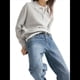 thumbnail image 2 of Camisa de Larga para Mujer, Informal, Holgada, con Cuello en V, para Trabajo Formal, Ropa de Otoño. Gris M, 2 of 8