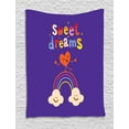 thumbnail image 1 of Sweet Dreams Tapestry, Cute Cartoon Heart Dancing on a Rainbow Between Two Smiling Clouds Colorful, Wall Hanging for Bedroom Living Room Dorm Decor, 60W X 80L Inches, Multicolor, by Ambesonne, 1 of 2