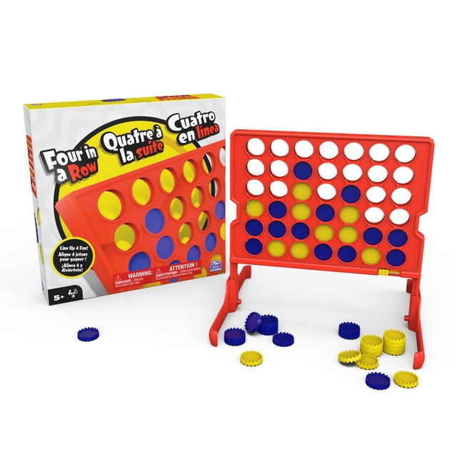 Spin Master Games, Four in Row Game for Kids Colorful 2-Player Board Game for Family Game Night Cool Things Fun Games, for Kids Ages 5 and up