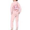 thumbnail image 5 of Uorisanigo Girls Boys Clothes Cute Axolotl Pink Long Sleeve Hooded Pullover Hoodies and Athletic Jogger Sweatpants with Pockets 2pcs Fall Winter Fashion Outfit Set, 5 of 7