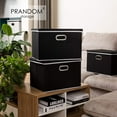 thumbnail image 2 of sasyxdc Foldable Storage Bin with Lid [1-Pack] Linen Fabric Decorative Storage Box Organizer Container Basket Cube with Handles Divider for Closet Office Living Room Light Grey(14.9x9.8x9, 2 of 8