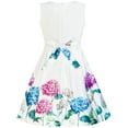 thumbnail image 3 of Girls Dress Hydrangea Floral Fit And Flare Satin Dress 7, 3 of 8