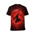 thumbnail image 2 of LAOLIUSN Men’s Ninja Samurai T-Shirt, Full Moon Anime Graphic Tee, 3D All Over Print Short Sleeve Crewneck, 88% Polyester 12% Spandex, S-4XL, 2 of 7