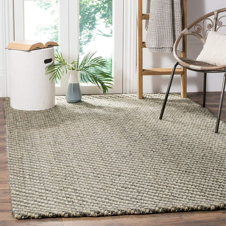 GAHACONNIE Natural Fiber Collection 5  x 8  Grey NF470A Premium Sisal & Jute Area Rug Sisal & Jute These rugs are made of natural materials such as jute  sisal  and sea grass Each rug is hand made and hand woven Great for any home  from a beach house to a city apartment This rug measures 5  x 8  For over 100 years  Safavieh has been crafting rugs of the highest quality and unmatched style Pile height is 0.5 inches