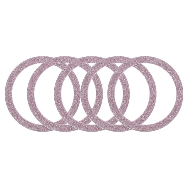 Uxcell Magnetic Sticker Ring, 5 Pack Universal Magnetic Adapter Ring Metal Sparkle Magnet Wireless Charging Conversion Kit for Mobile Phone Case Wireless Charger (Rose Pink)