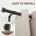 thumbnail image 5 of 32"-86" Curtain Rods,1 inch Diameter Single Curtain Rod Set,Heavy Duty Curtain Rods with Aluminium Finials,Bronze, 5 of 12