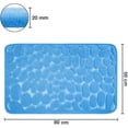 thumbnail image 2 of 50 x 80 cm - (azul), alfombra de baño de esponja viscoelástica antideslizante - alfombra de baño, color sólido en relieve de piedra de terciopelo coral, 2 of 5