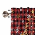 thumbnail image 5 of Merry Christmas Kitchen Curtains and Valances Set, Vintage Gold Xmas Tree Snowflakes Red Plaid Rod Pocket Window Valance Window Curtain Panels for Living Room Bedroom Laundry, 27.5x24in, 3 Pieces, 5 of 7