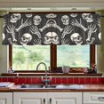 thumbnail image 7 of Ryvnso Skull Skeleton Hands Curtains Sets Short Curtain Rod Pocket Half Window Cafe Farmhouse Tier 2 Panels 57"W x 24"L, 7 of 7