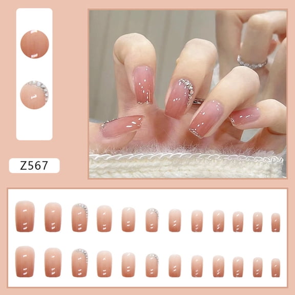 Pink Translucent Press on Nails Lightweight and Seamless Manicure for Daily Everyday Wearing Glue Models