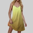 thumbnail image 2 of Wyobmus Dresses for Women 2025 Summer Casual Swing Tank Beach Cover Up Dress Gradient Color V Neck Spaghetti Strap Midi Sun Dress A-Yellow, 2 of 6