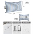 thumbnail image 3 of Pack of 2 Outdoor Lumbar Pillow Covers 12x20 Inch, Blue Striped Waterproof Throw Pillow Covers Set, Modern Simple Farmhouse Beige Vintage Indoor&Outdoor Decorative Cushion Cases for Patio Porch Car, 3 of 7