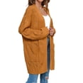 thumbnail image 3 of Plus Size Women Long Sleeve Loose Casual Cable Knit Cardigan Open Front Sweater with Pocket, 3 of 6
