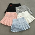 thumbnail image 6 of Girls Pleated Skirt,Solid Color High Waist Elastic Waist Casual Skirt for Kids White, 6 of 10