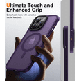 thumbnail image 3 of Meifigno Magic Mag Series for iPhone 15 Pro Case, [Military Grade Protection & Compatible with MagSafe], Translucent Matte Back with Aluminum Alloy Keys Case for iPhone 15 Pro 6.1", Purple, 3 of 6