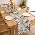 thumbnail image 3 of Table Runner 48 Inches Long for Kitchen Dining, Pink Botanical Dresser Scarf Farmhouse, Dining Table Decorations for Wedding/Parties, Spring Floral Summer Lemon Birds 13 x 48 In, 3 of 8