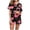 Black, variant on qelini Button Front Pajama Set for Women Long Sleepwear Collar Short Sleeve Loungewear Mother's Day Print Homewear