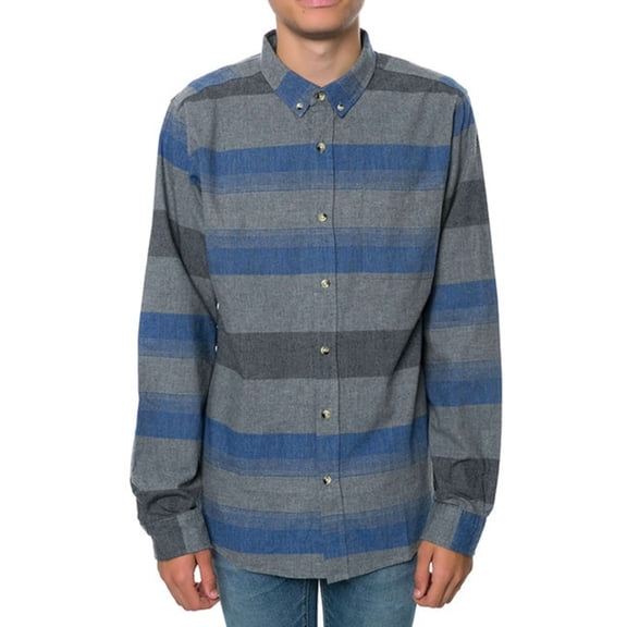 Ezekiel Mens The Pikes Peak LS Button Up Shirt, Grey, Medium