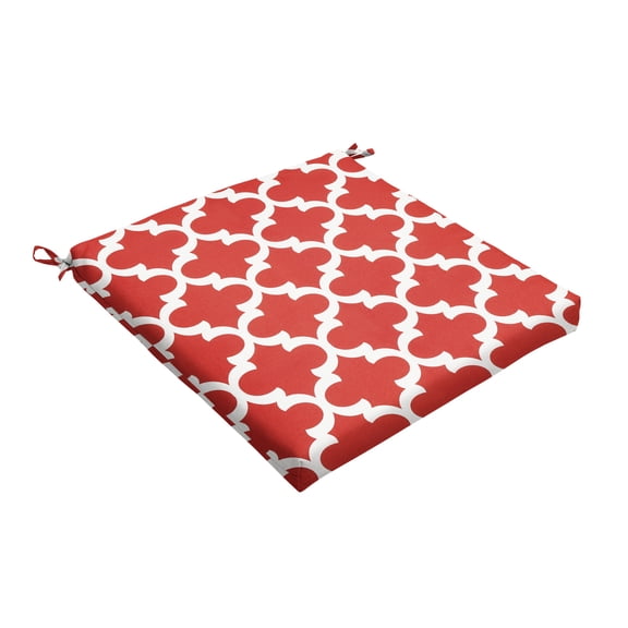 Bristol Scalloped Red Indoor/Outdoor Reversible Cushion 20x20x2.5 in