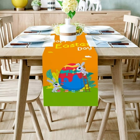 

Ycolew Kitchen Gadgets Cooker Easter Bunny Table Runner Easter Holiday Kitchen Dining Table Runner for Home Home & Kitchen Clearance