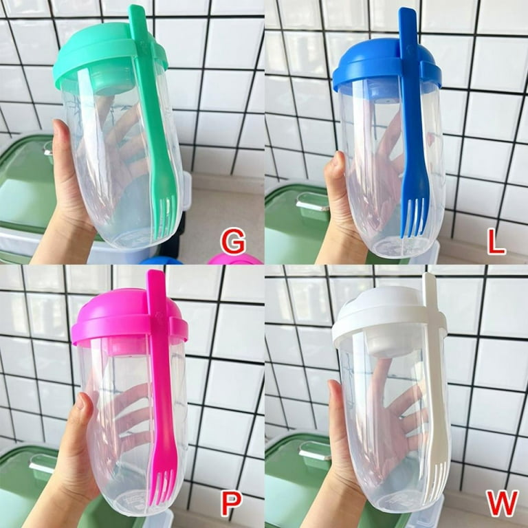 Keep Fit Salad Container, Salad Shaker Cup With Fork And Sauce