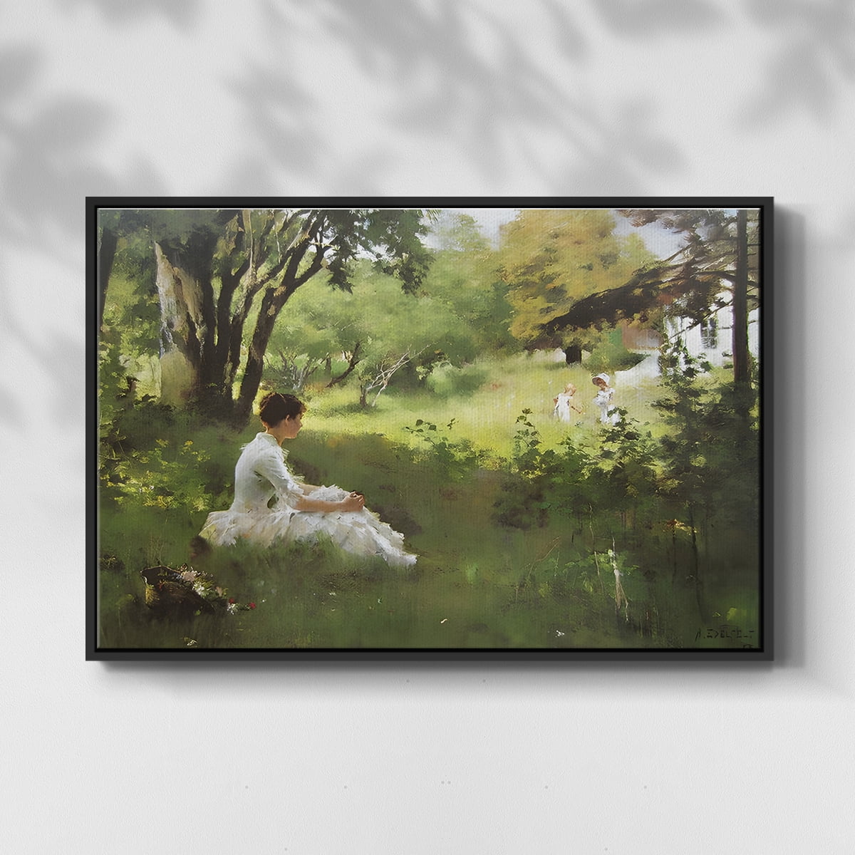 Vintage Landscape-CCXLV By Wexford Home Framed in Black Wood Gallery Wrapped Canvas 17 in. x 25 in.
