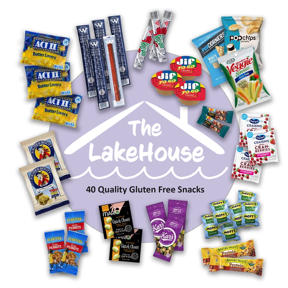 40 Count Gluten Free Snacks - Quality Celiac-Friendly Healthy Variety Pack for Adults - Gluten Free Snack Box - College Care Package Gift Basket