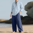 thumbnail image 1 of Blusas y camisas de manga larga con cuello redondo para hombre, jersey informal con capucha, pantalones deportivos lisos de manga larga, chándal de dos piezas con cintura elástica, blusa y pantalón de, 1 of 7