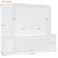 thumbnail image 2 of Harper & Bright Designs Queen Size Murphy Bed with Storage Shelves and Cabinets, Wooden Queen Cabinet Bed Wall Bed with Desk, Folding Wall Chest Bed for Guest Room Office, White, 2 of 18