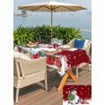 thumbnail image 4 of Outdoor Tablecloth with Umbrella Hole and Zipper, Red Snowman Christmas Rectangle Table Cloth 54x80 Inch Waterproof Tablecloth, Gifts Xmas Tree Winter Snowflake Picnic Table Cover for Patio Camping, 4 of 7