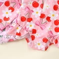 thumbnail image 4 of newwalpole Kids Girls Rash Guard Long Sleeve One Piece Swimsuits Zipper Bathing Suits UPF 50+ Tropical Plant Flowers with Hat Red for Size 6-12 Months, 4 of 9