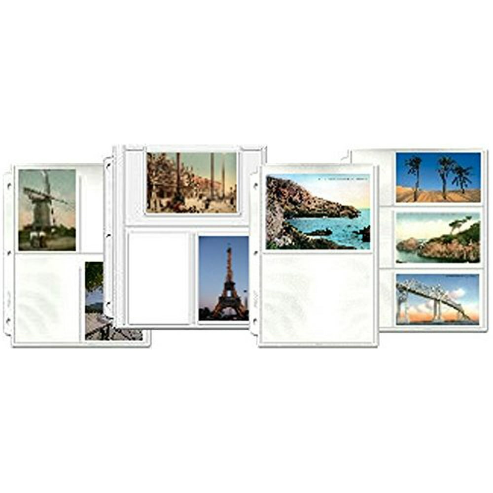 Postcard Collecting Binder Page Assortment, 30 pages in 4 different