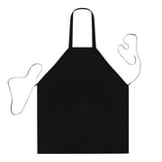 Linteum Textile (2-Pack, 28x32 in, Black) KITCHEN CHEF BIB APRON, Commercial Grade for Restaurants & Home Use