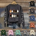 thumbnail image 2 of Sweatshirts for Women Graphic Crewneck Sweatshirt Fall Soft Cotton Blend Cartoon Chicken Printed Pullover Hoodie Women Hoodies Pink L, 2 of 4