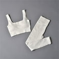 thumbnail image 2 of Gibobby Ropa Deportiva Mujer Conjunto de ropa de yoga Moda Sexy Correr al libre Desnudo Ropa deportiva Ropa deportiva de secado rápido ajustada(Beige, M), 2 of 4