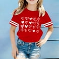 thumbnail image 2 of Rhuody Hauts Fille T-Shirt à Manches Courtes Col Ras du Cou Imprimés de Dessins Animés Tee Hauts Adorable Tenue Quotidienne 6-7 Ans Rouge, 2 of 4