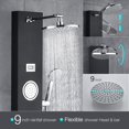 thumbnail image 3 of Shower Panel Tower System with Rain Shower  Body Jets and Handheld  Multi-Function Shower Column with Temperature Display and Adjustable Shower Arm  Stainless, 3 of 8
