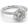 thumbnail image 5 of 1.50 Cts Brilliant Round Moissanite Ring 18K White Gold Plated Wedding Band Dainty Wedding Band Women's Stacking Ring Promise Ring Gift for Her, 5 of 6