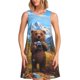 thumbnail image 1 of Disketp Snowy Mountain Photography Bear para Vestido sin Mangas para Mujeres, Vestidos de Verano para Mujeres, Casual y Holgado para la Playa, 1 of 7