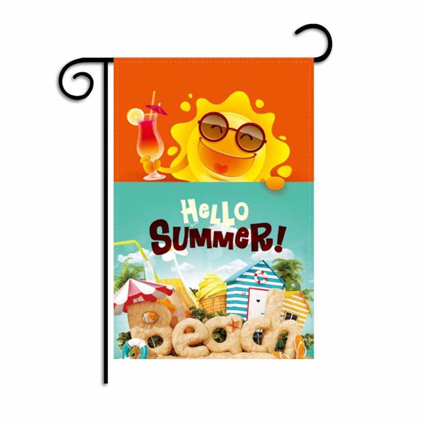 banner de jardín de verano hola verano para banner de decoración al aire libre de patio de granja MFZFUKR CPB-US-DYP89-4