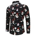 thumbnail image 1 of Chemise Décontractée Imprimée de Noël pour Hommes à Manches Longues Col à Revers Chemise Boutonnée Justaucorps Chemise Haut Imprimé Dragon Chemise à Manches Courtes pour Hommes, 1 of 2